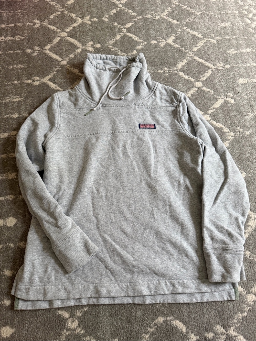 Vineyard Vines Heather Gray Cowl Neck Pullover Small